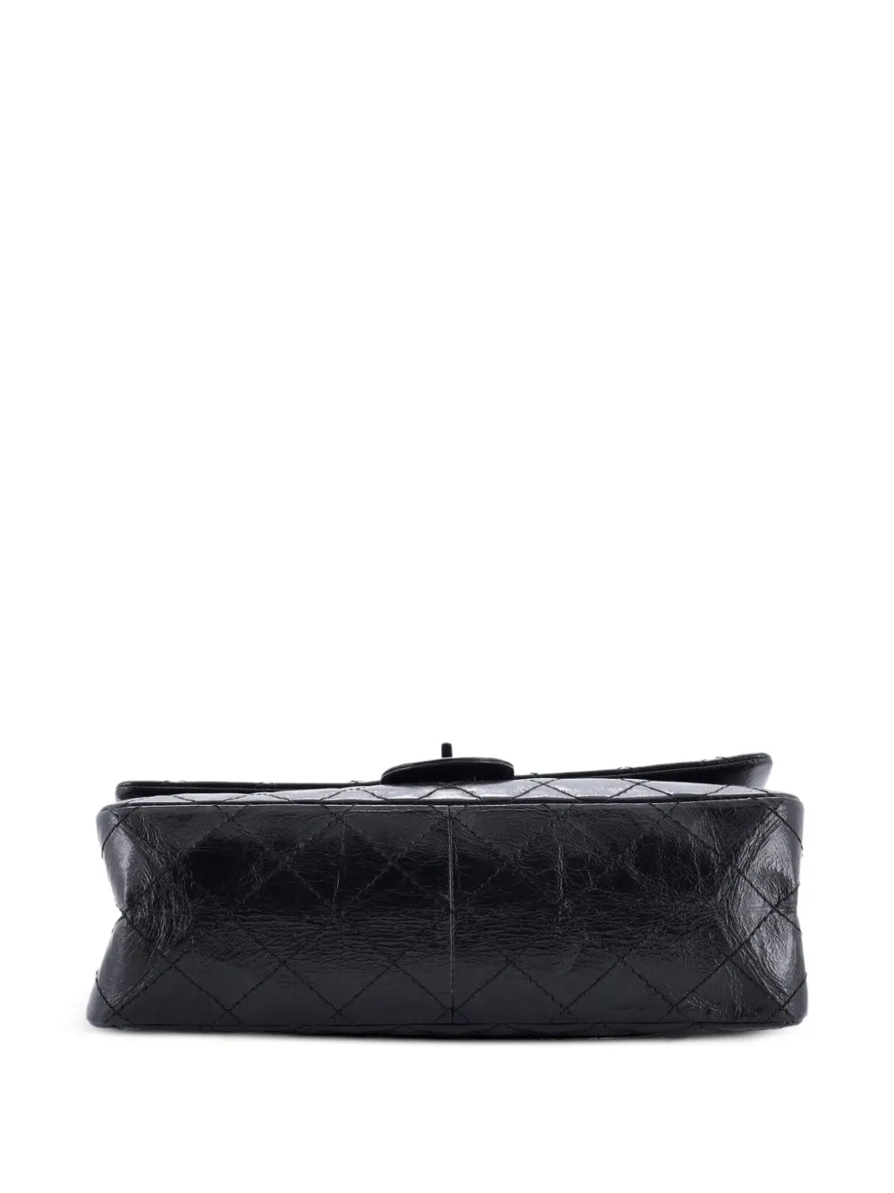 Chanel Pre Owned So Black Reissue 255 Flap Bag Quilted Glazed Calfskin 226 Shoulder Bag