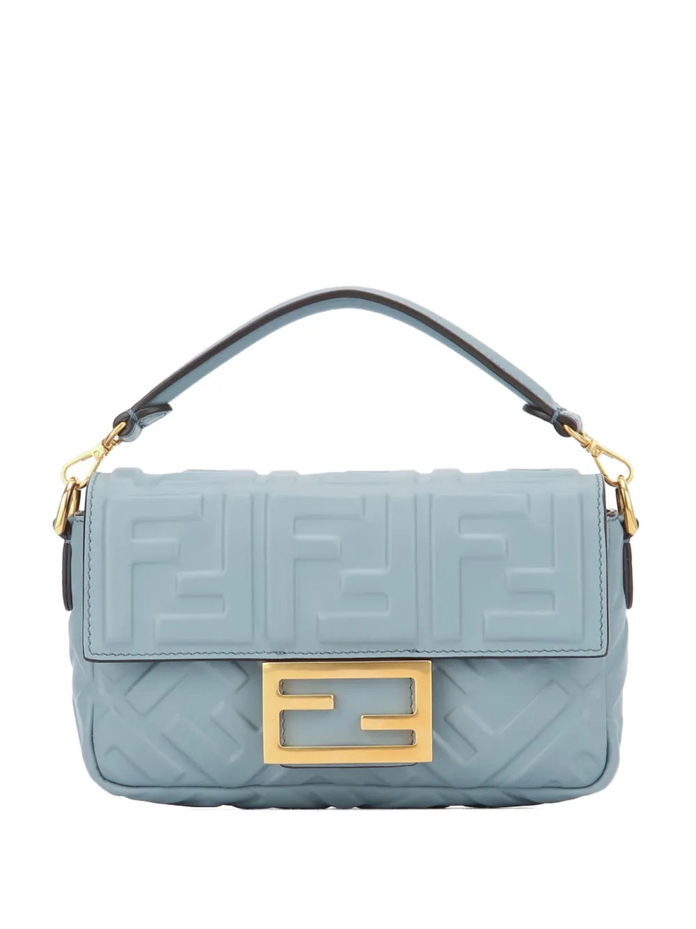Fendi Mini Baguette Embossed Logo Shoulder Bag