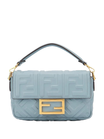 Fendi Mini Baguette Embossed Logo Shoulder Bag