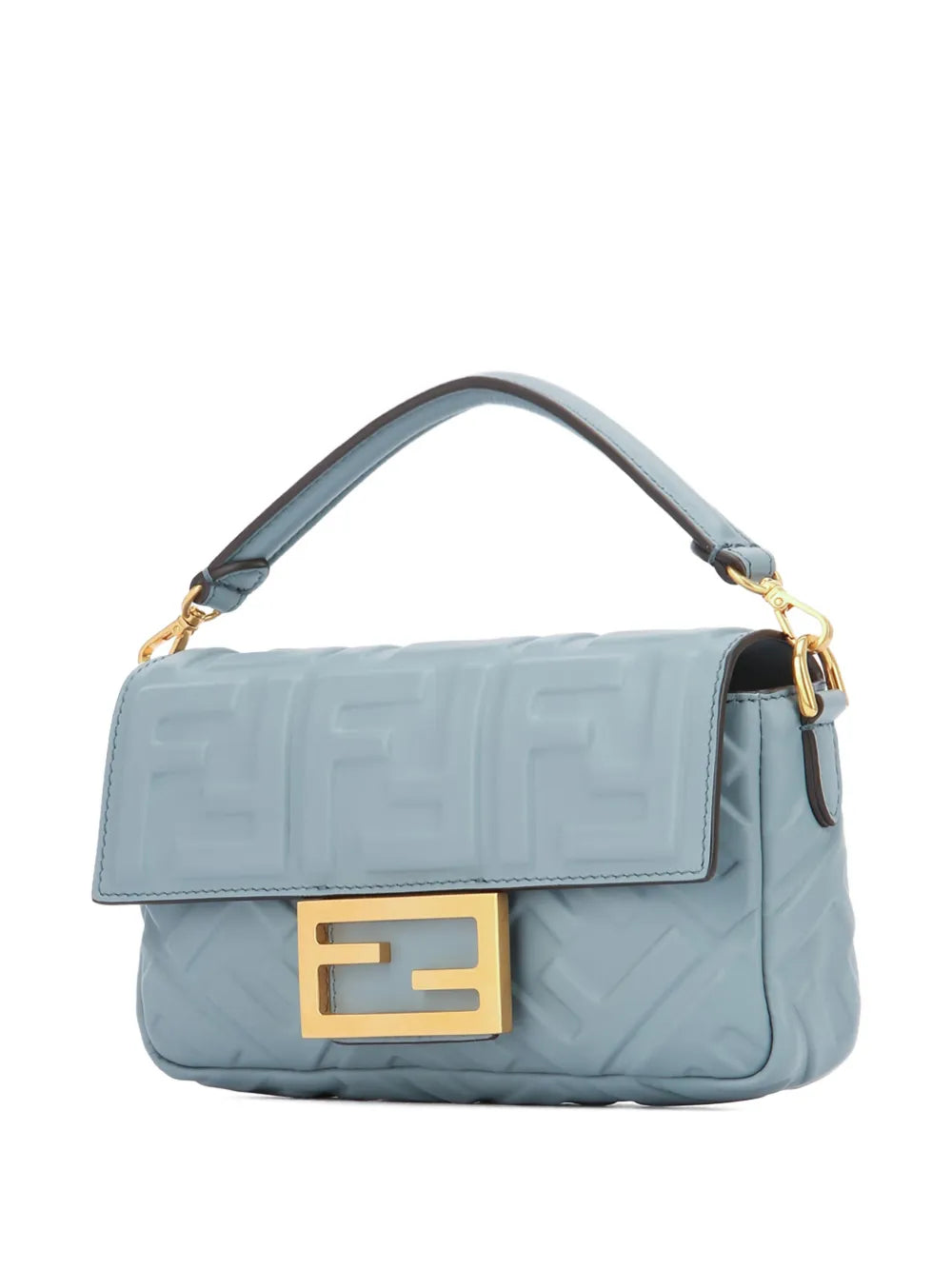 Fendi Mini Baguette Embossed Logo Shoulder Bag