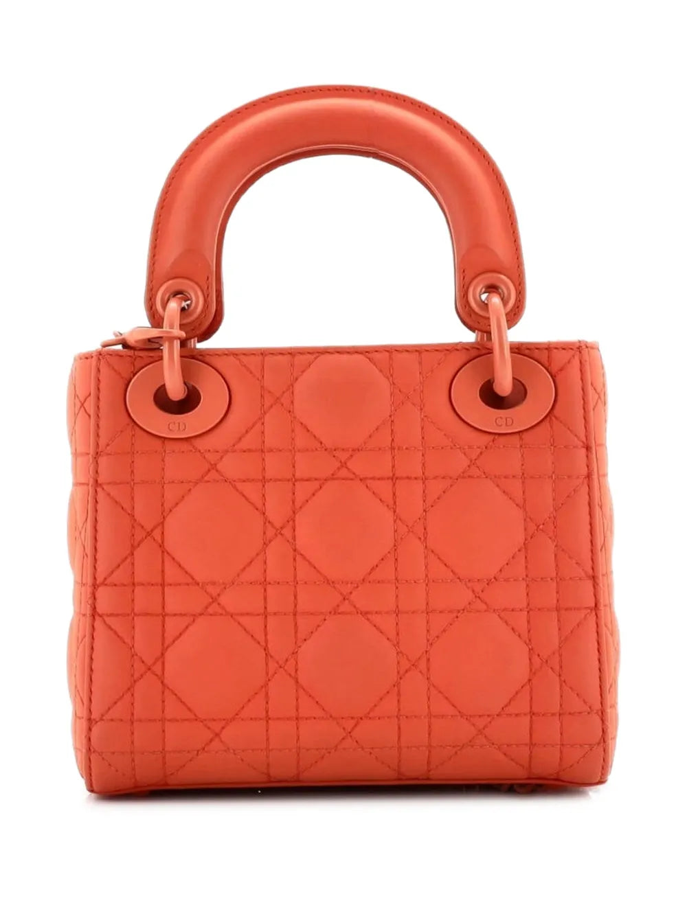 Christian Dior Pre Owned Ultra Matte Lady Dior Chain Bag Cannage Quilt Calfskin Mini Shoulder Bag