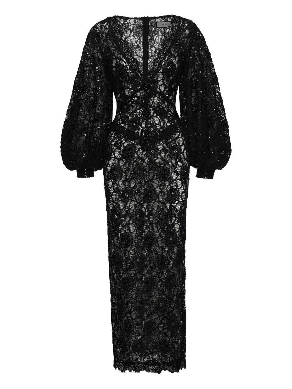 Nissa Sequin Lace Midi Dress