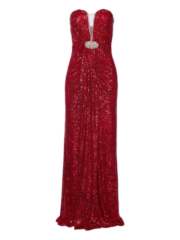 Nissa Sequined Embellished Maxi Dress