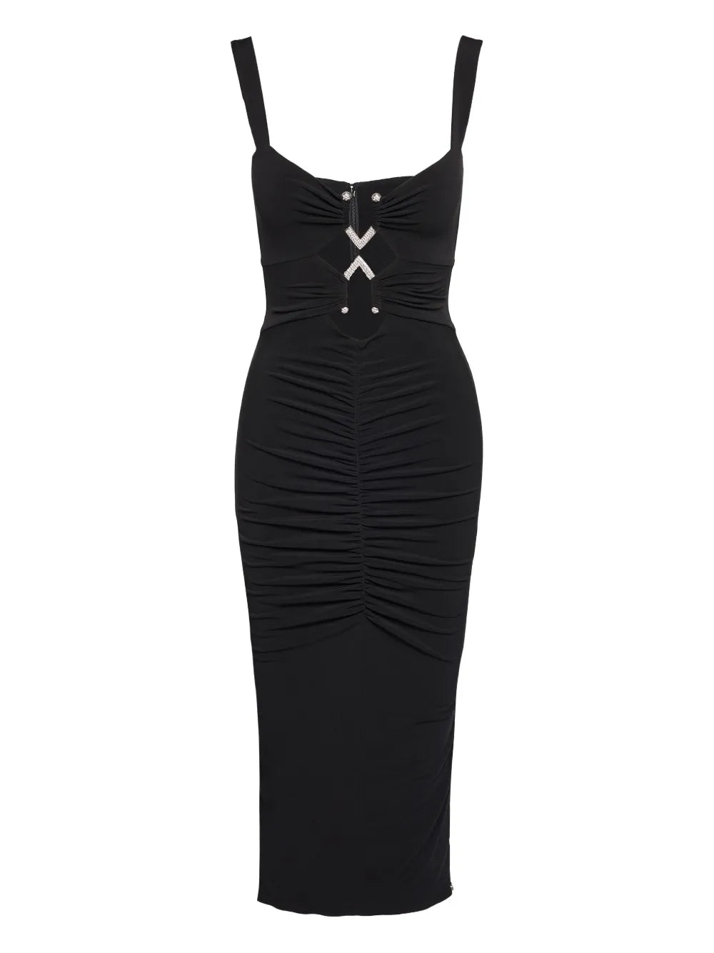 Nissa Embellished Ruched Midi Dress