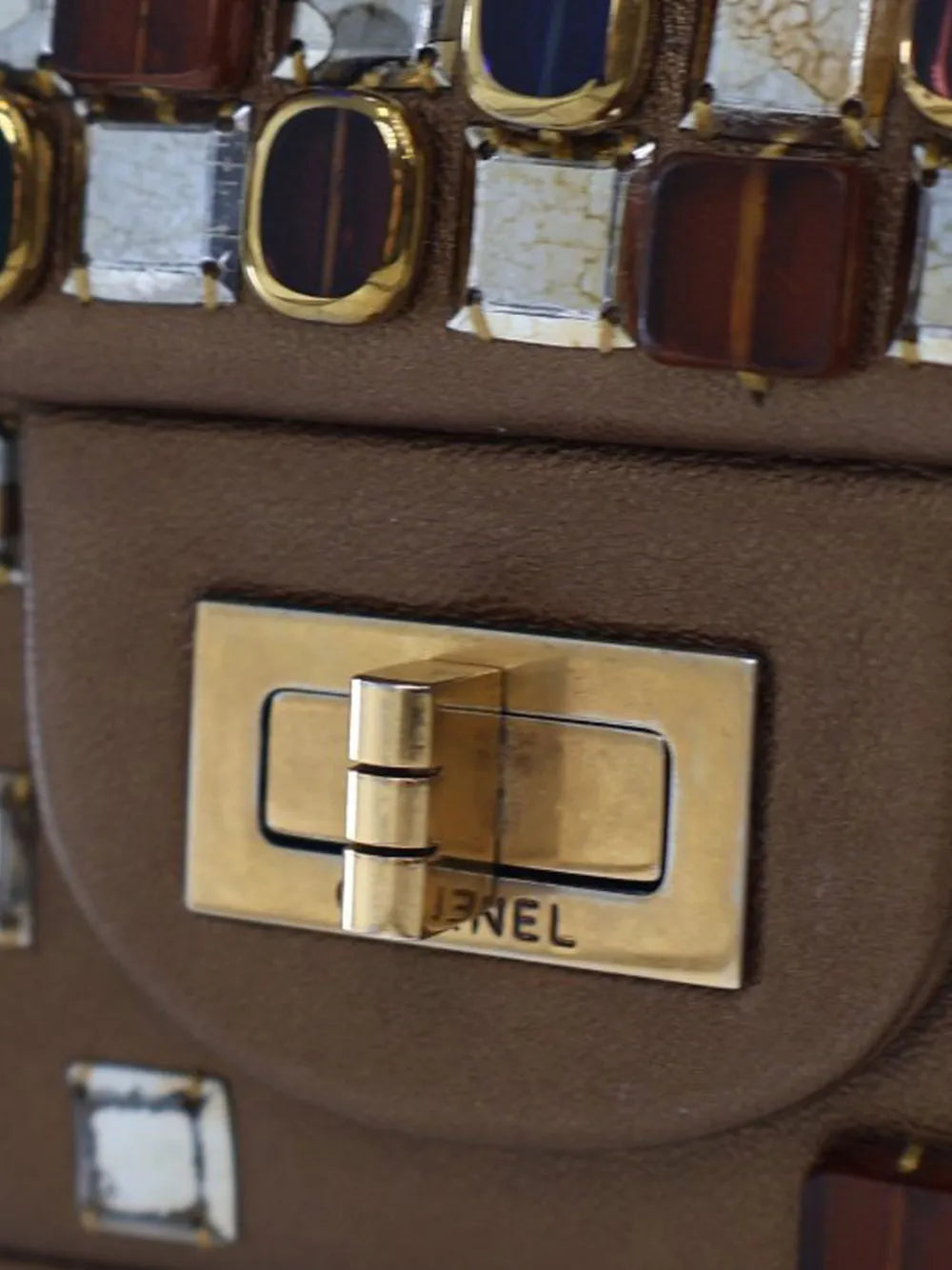 Chanel Pre Owned 2010 2011 Paris Byzance Gripoix Bijoux Reissue 255 Calfskin Single Flap 225 Shoulder Bag
