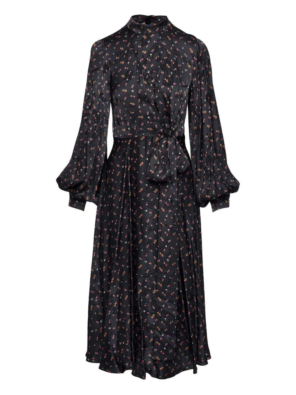 Nissa Printed Tie Detail Midi Dress