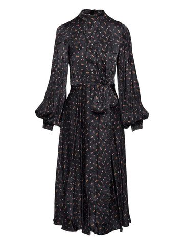 Nissa Printed Tie Detail Midi Dress