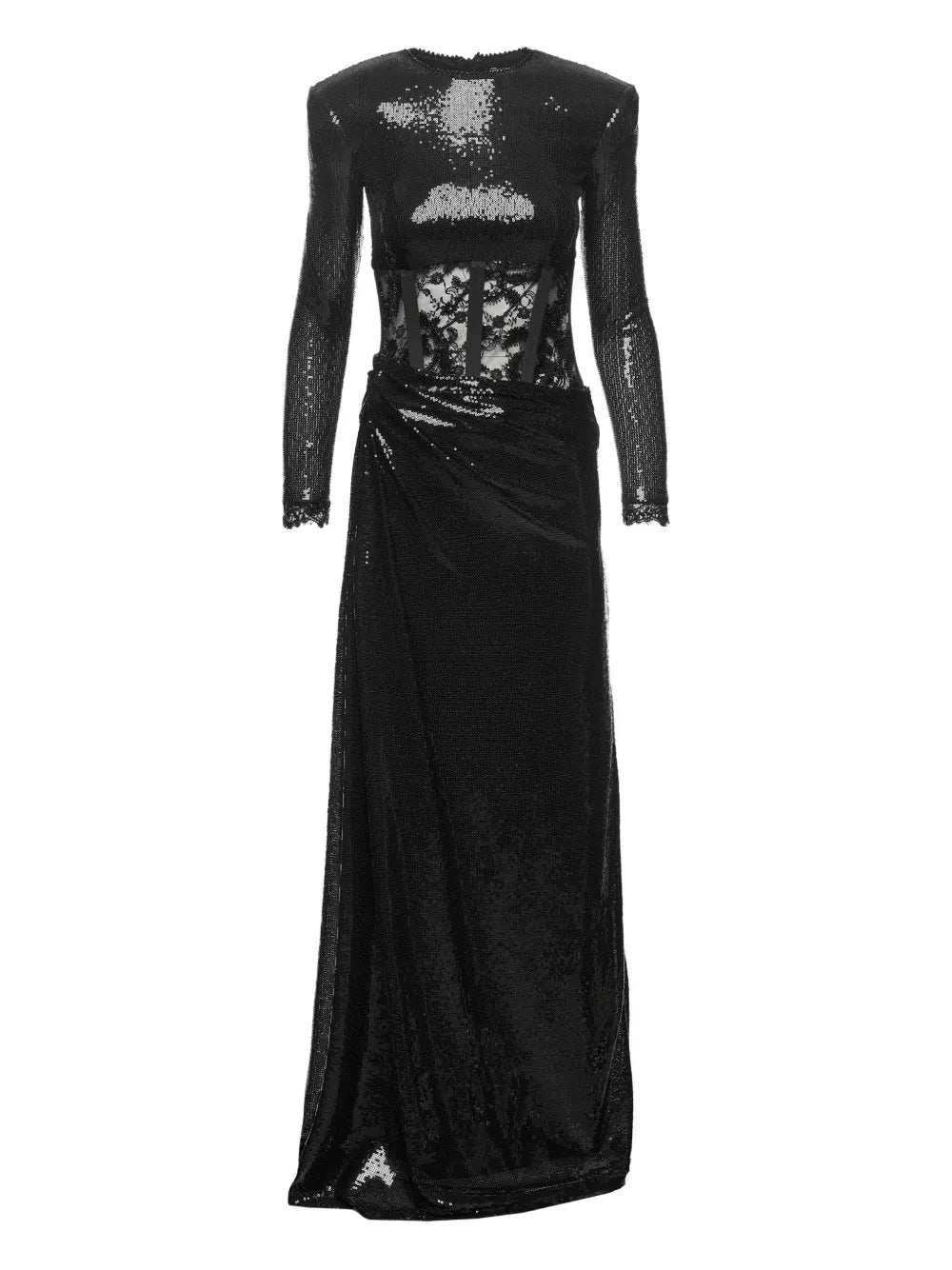 Nissa Sequin Lace Maxi Dress