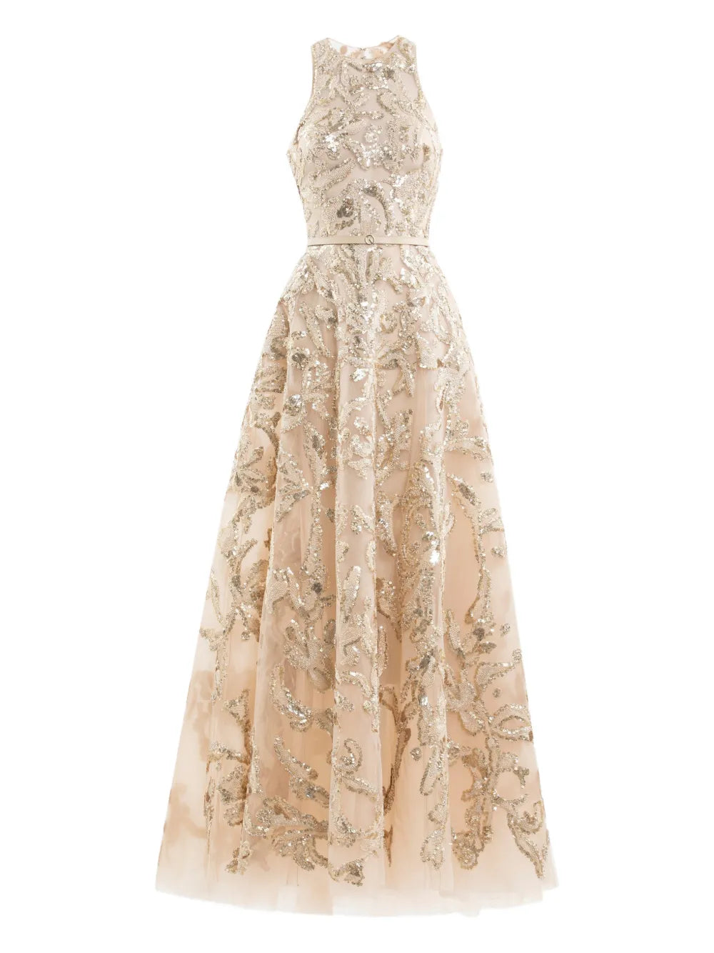 Saiid Kobeisy Embroidered Tulle Maxi Dress