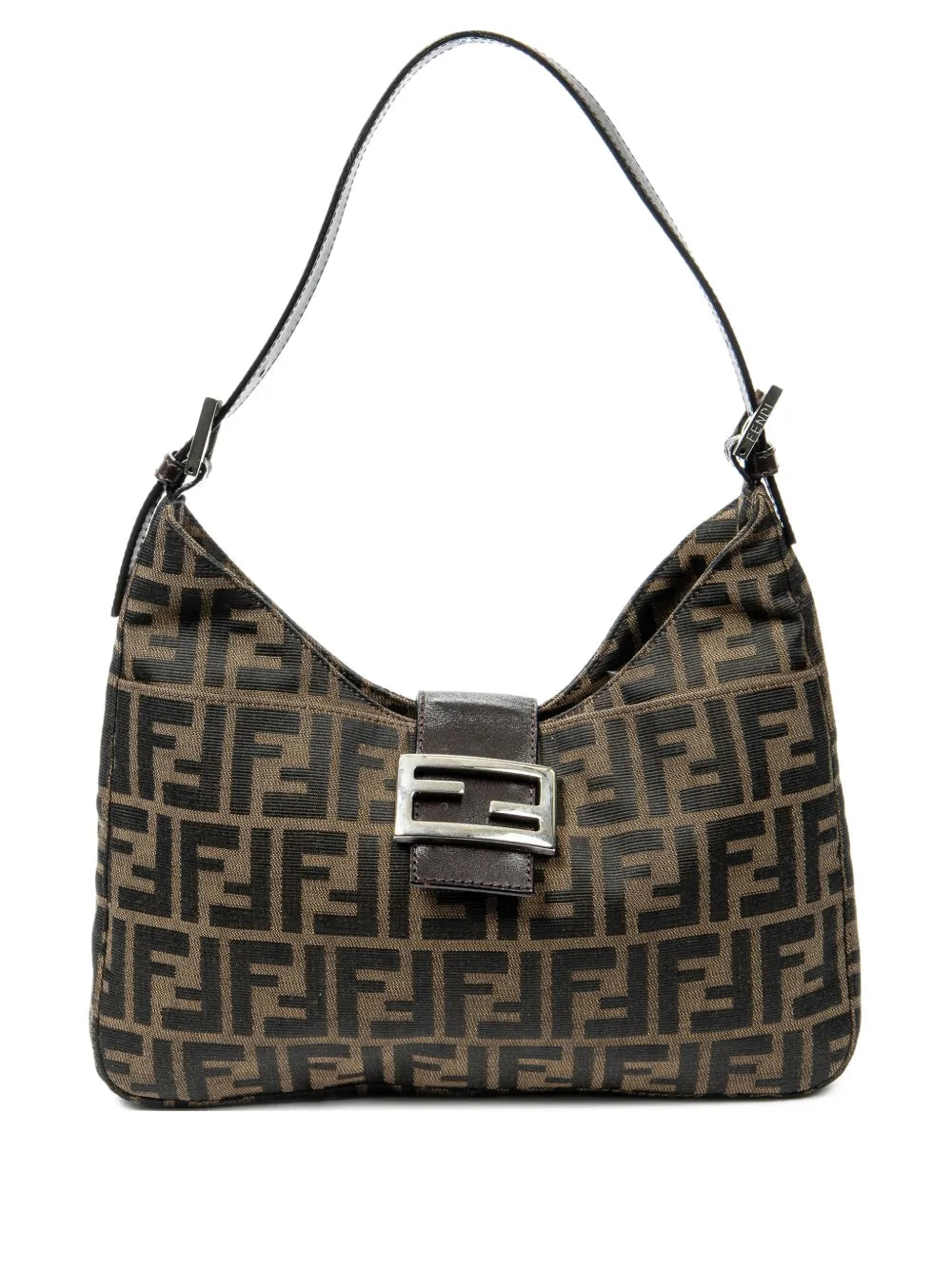 Fendi Pre Owned Logo Buckle Shoulder Bag