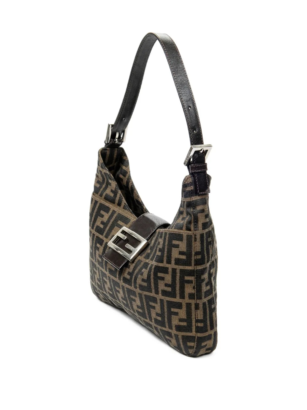 Fendi Pre Owned Logo Buckle Shoulder Bag