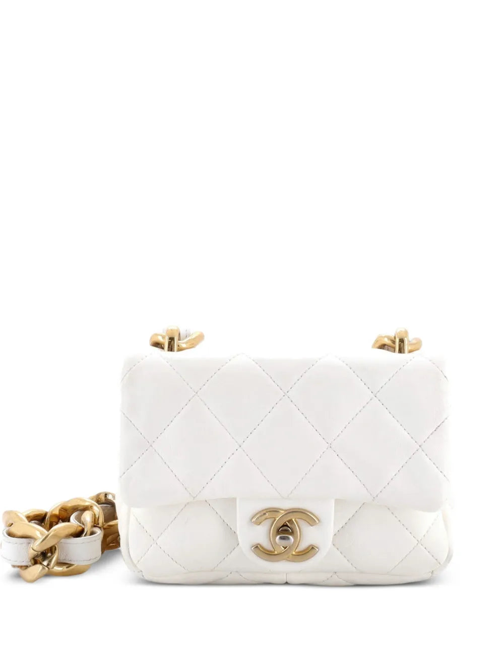 Chanel Pre Owned Funky Town Flap Bag Quilted Lambskin Mini Shoulder Bag