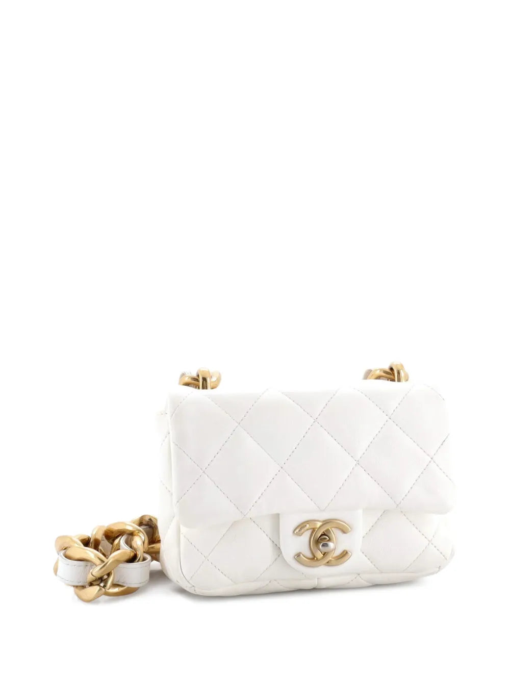 Chanel Pre Owned Funky Town Flap Bag Quilted Lambskin Mini Shoulder Bag
