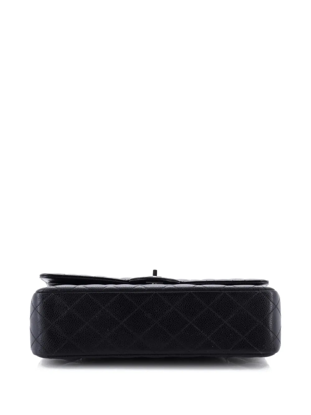 Chanel Pre Owned Classic Double Flap Bag Quilted Caviar Medium Shoulder Bag