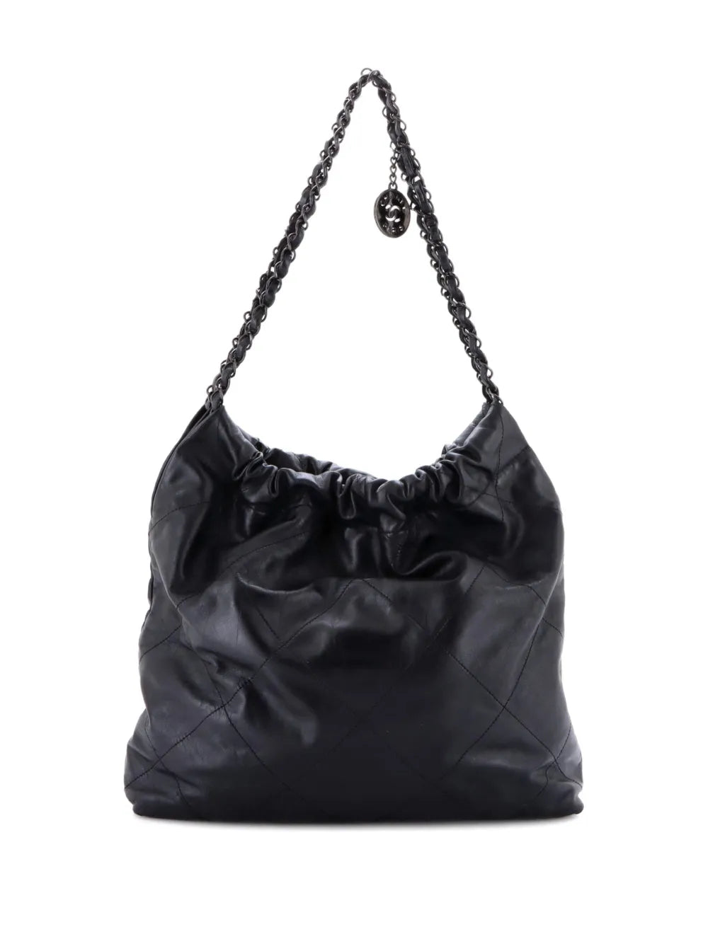 Chanel Pre Owned 22 Chain Quilted Calfskin Large Hobo Bag