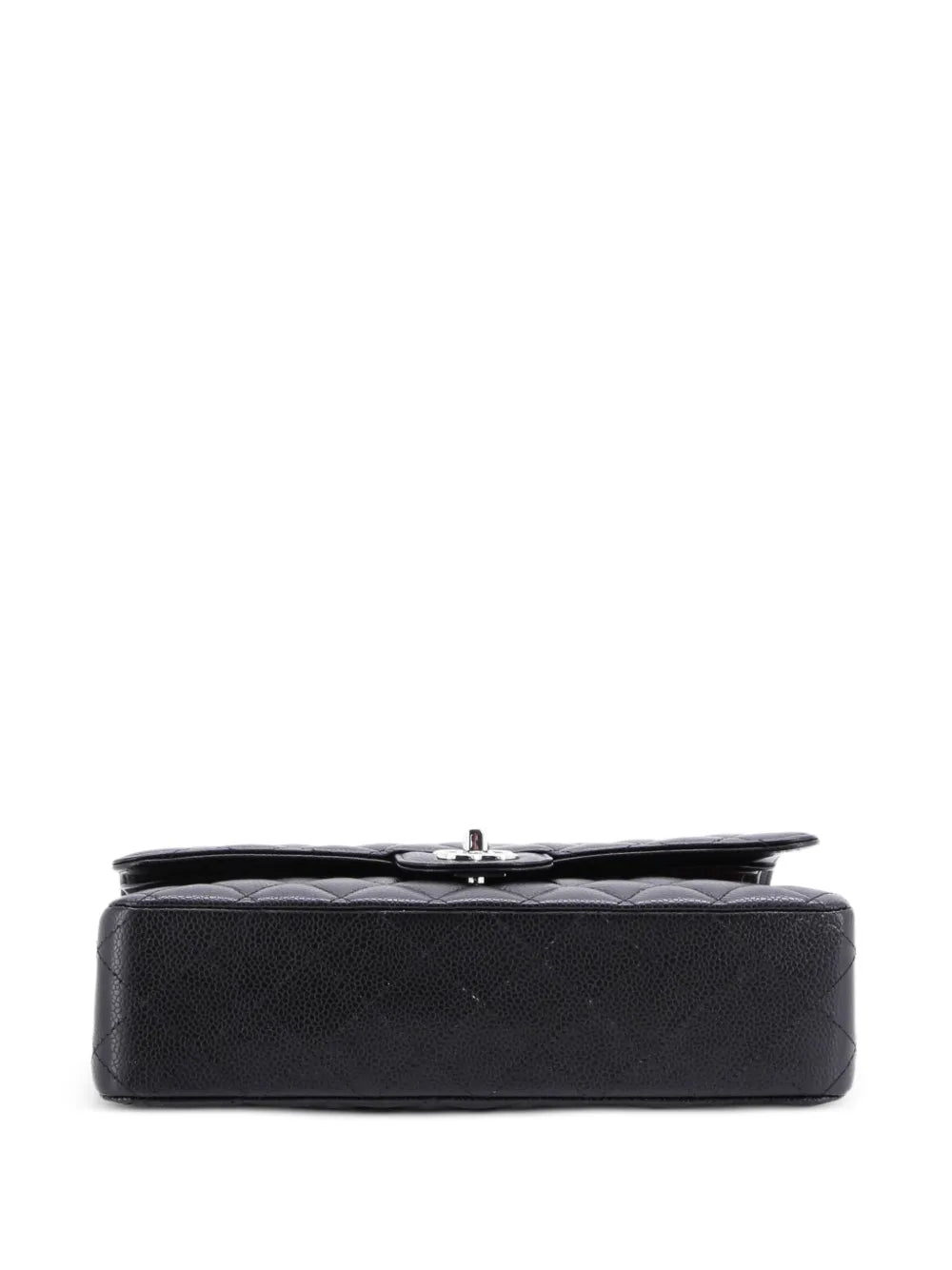 Chanel Pre Owned Classic Double Flap Bag Quilted Caviar Medium Shoulder Bag
