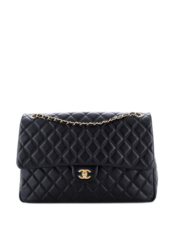 Chanel Pre Owned Xxl Travel Flap Bag Quilted Caviar Small Shoulder Bag
