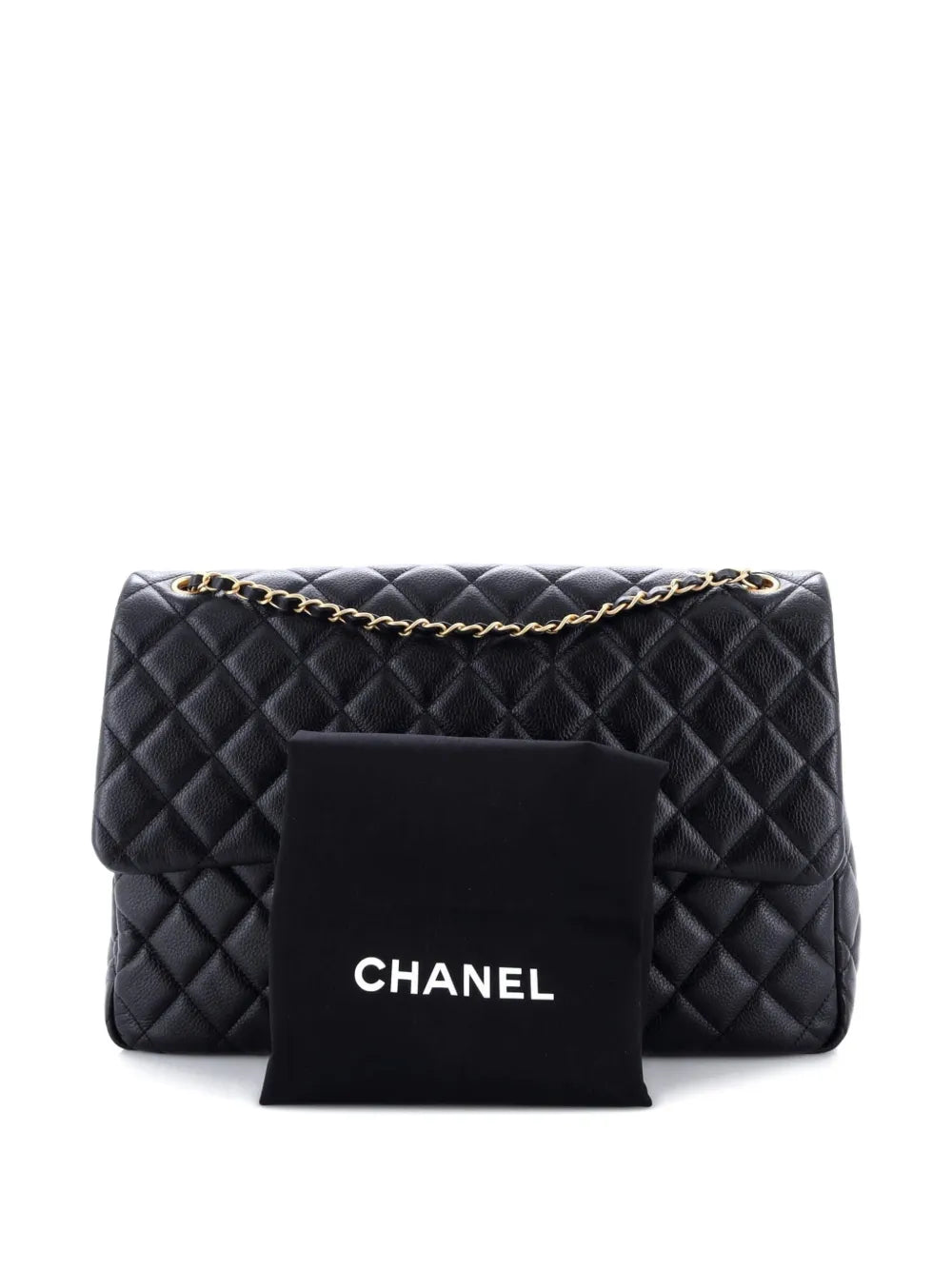 Chanel Pre Owned Xxl Travel Flap Bag Quilted Caviar Small Shoulder Bag