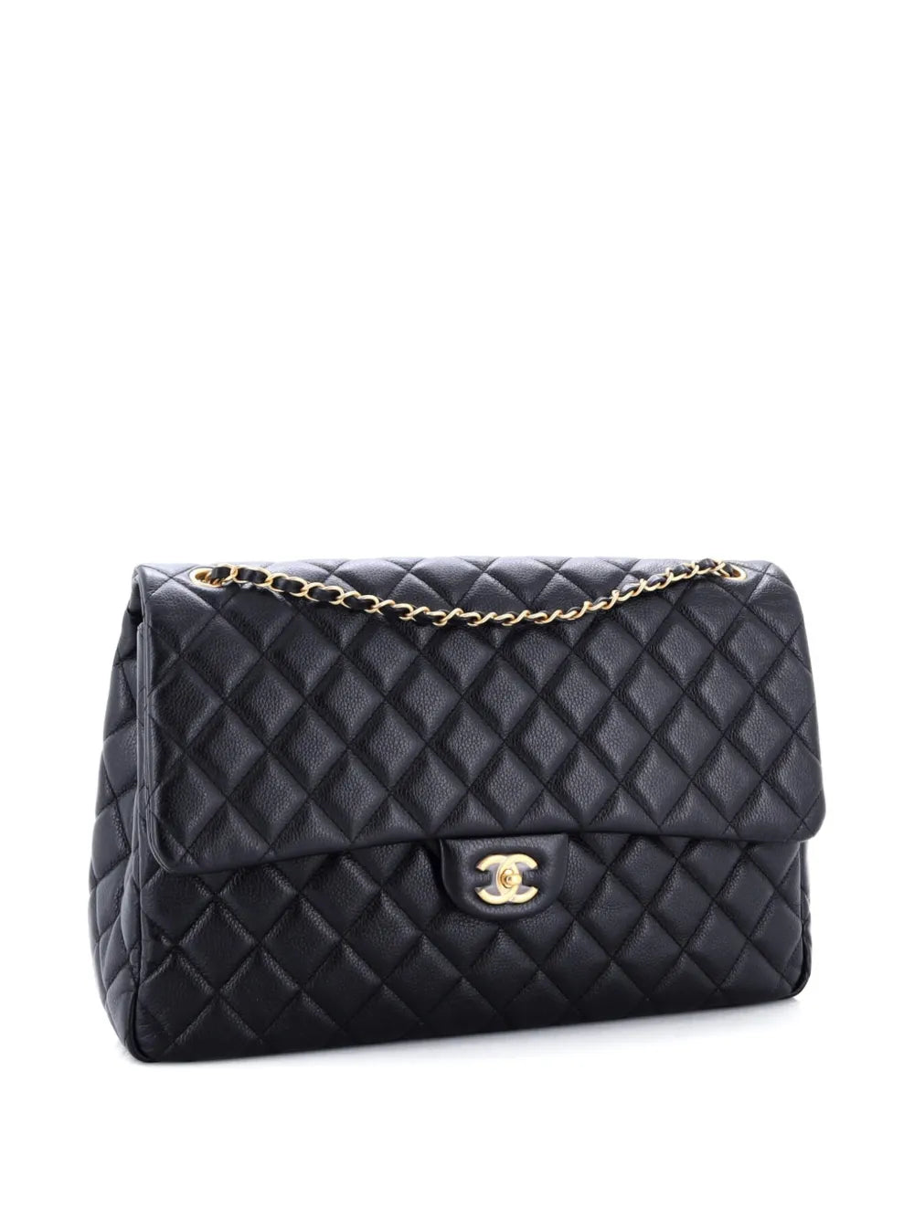 Chanel Pre Owned Xxl Travel Flap Bag Quilted Caviar Small Shoulder Bag
