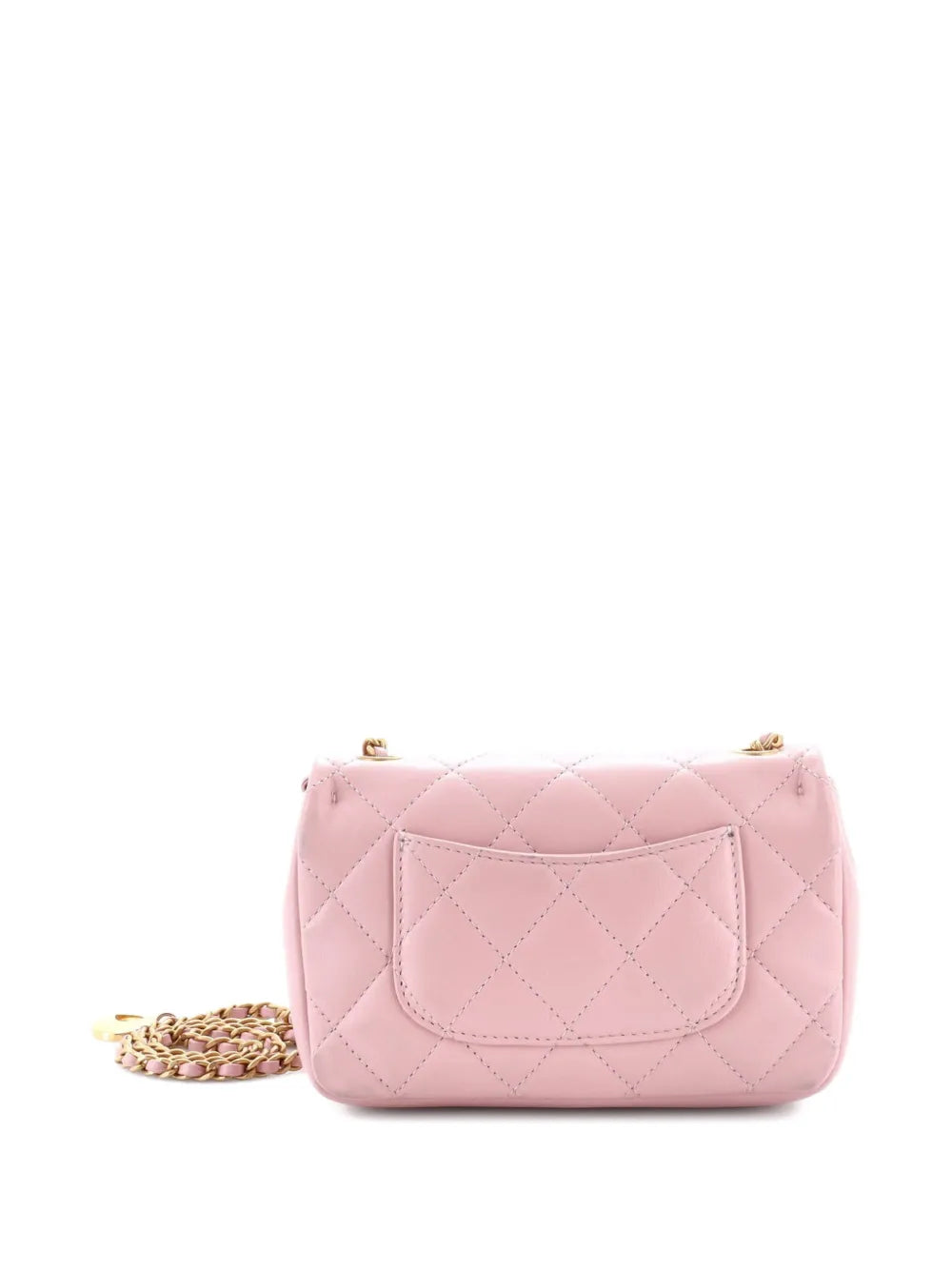 Chanel Pre Owned Sweet Heart Chain Flap Bag Quilted Lambskin Mini Shoulder Bag