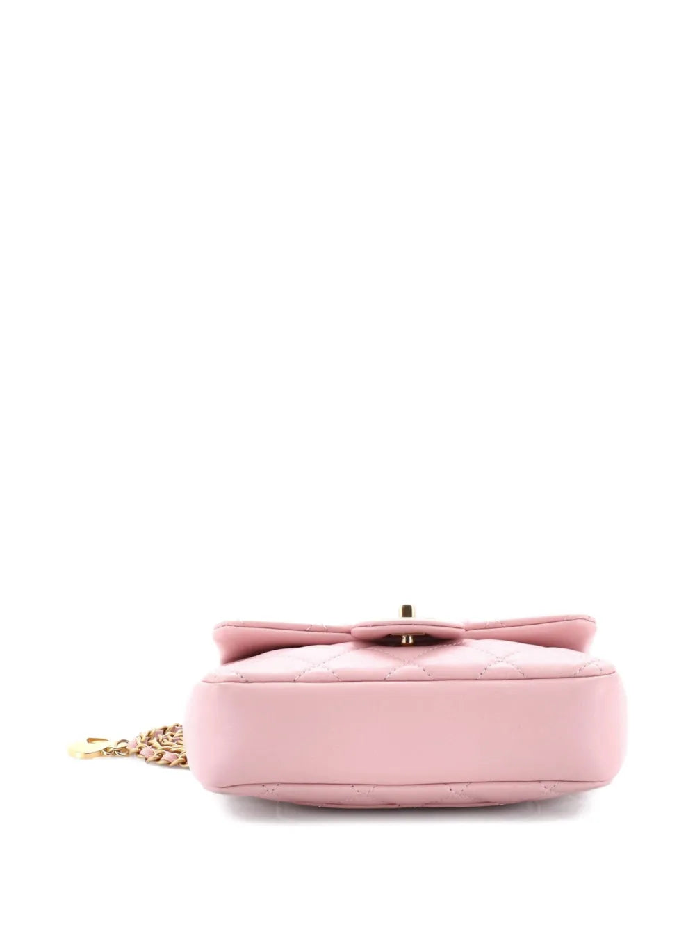 Chanel Pre Owned Sweet Heart Chain Flap Bag Quilted Lambskin Mini Shoulder Bag