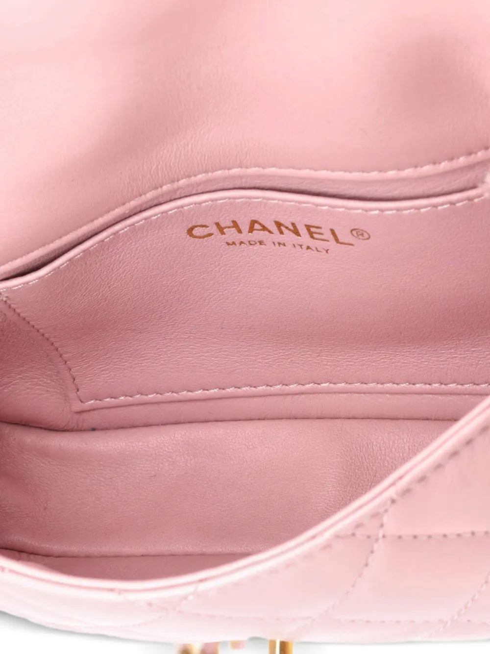 Chanel Pre Owned Sweet Heart Chain Flap Bag Quilted Lambskin Mini Shoulder Bag