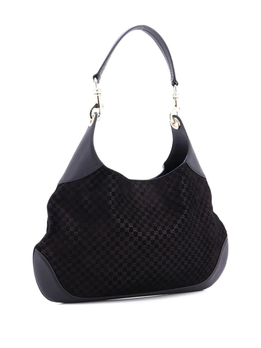 Gucci Pre Owned B Gg Suede Medium Shoulder Bag