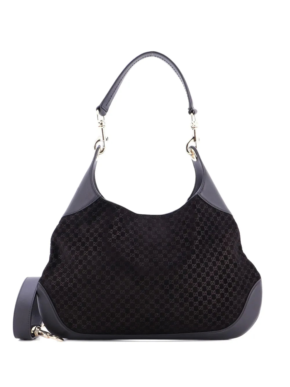 Gucci Pre Owned B Gg Suede Medium Shoulder Bag