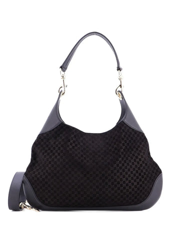 Gucci Pre Owned B Gg Suede Medium Shoulder Bag