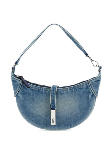 Polo Ralph Lauren Buckle Detail Denim Shoulder Bag