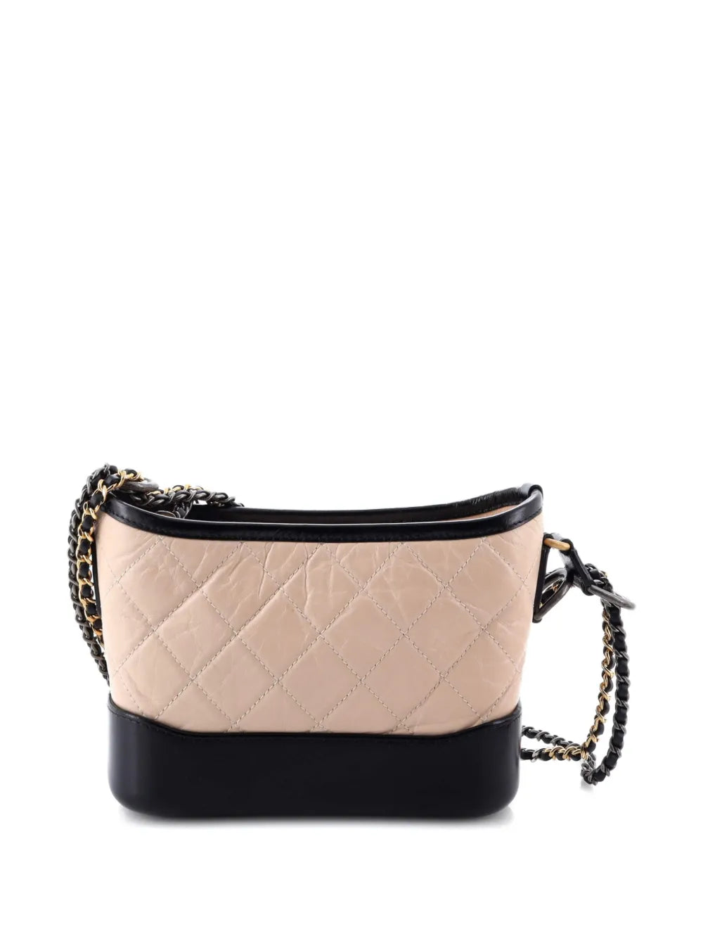 Chanel Pre Owned Bicolor Gabrielle Quilted Aged Calfskin Small Hobo Bag