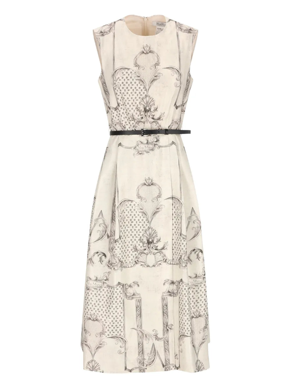 Max Mara Printed Belted Midi Dress