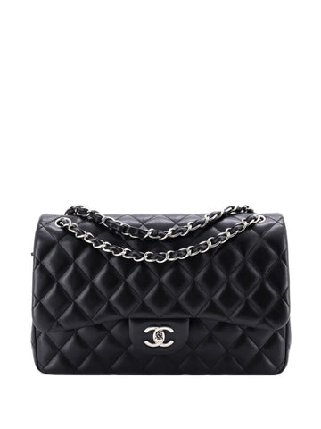 Chanel Pre Owned Classic Double Flap Bag Quilted Lambskin Jumbo Shoulder Bag