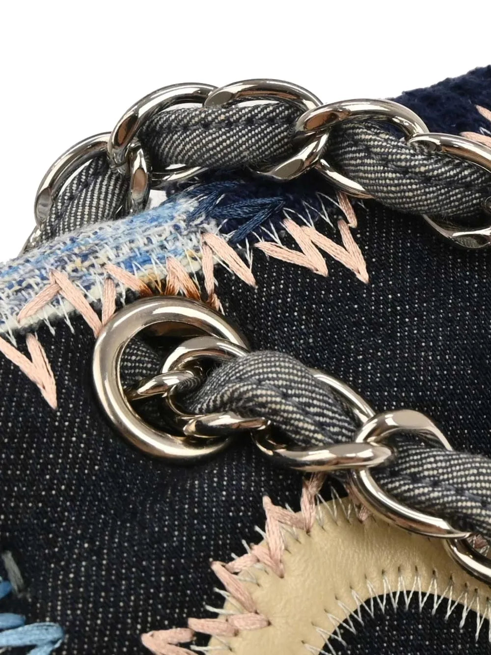 Chanel Pre Owned 2014 2015 Tweed Patchwork Flap Shoulder Bag