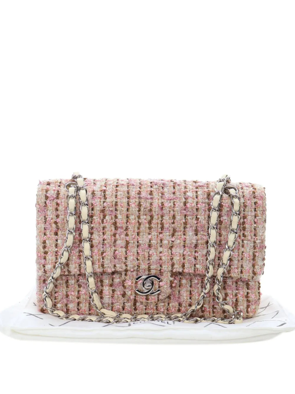 Chanel Pre Owned 2005 2006 Medium Classic Tweed Double Flap Shoulder Bag