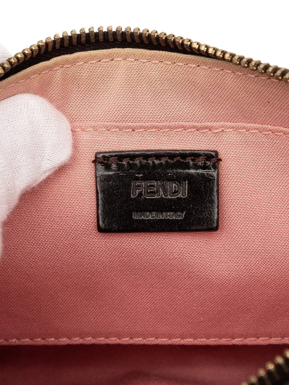 Fendi Pre Owned 2010 2025 Zucca Spalmati Chain Pochette Shoulder Bag