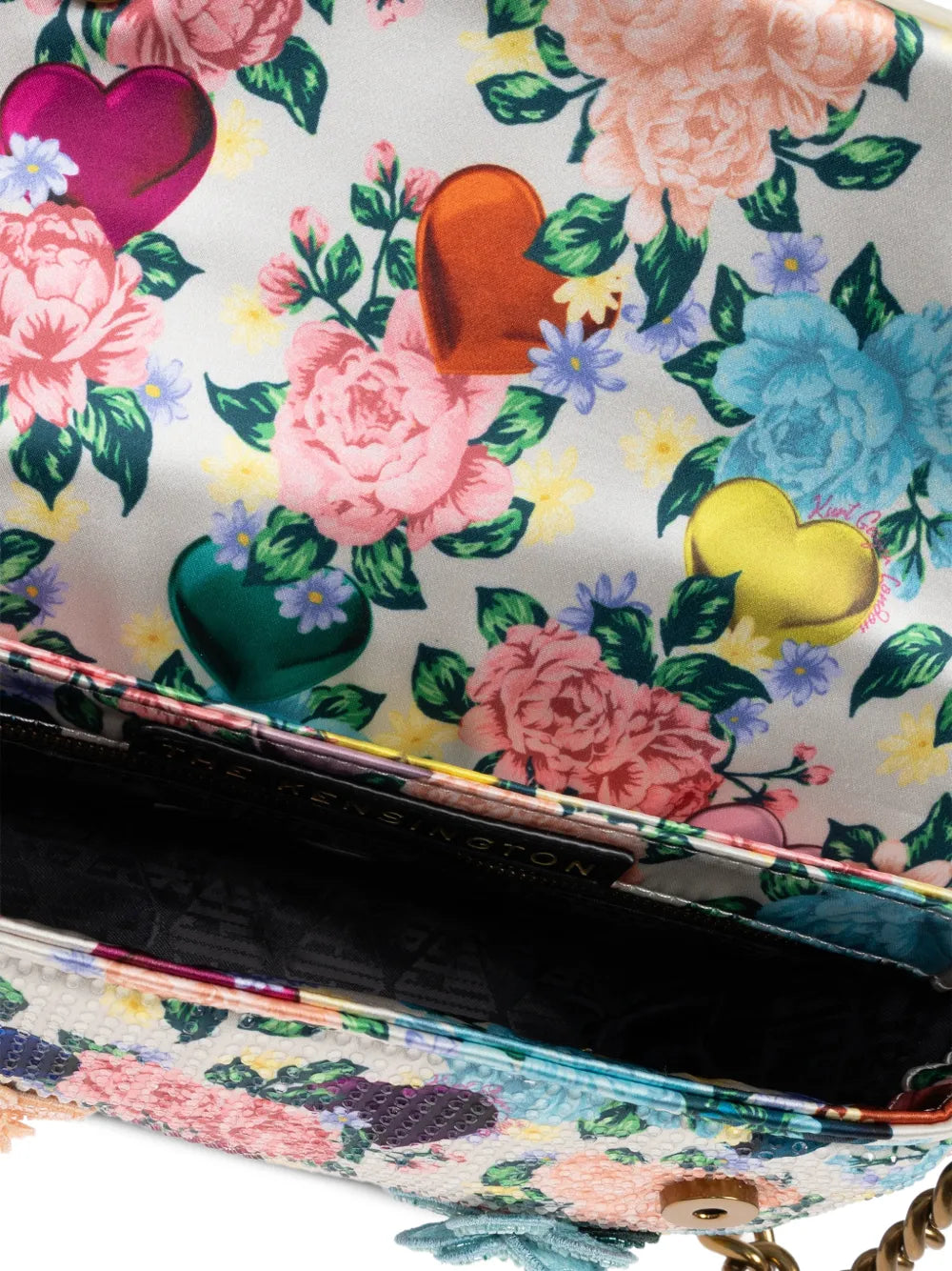 Kurt Geiger London Small Kensington Floral Applique Shoulder Bag