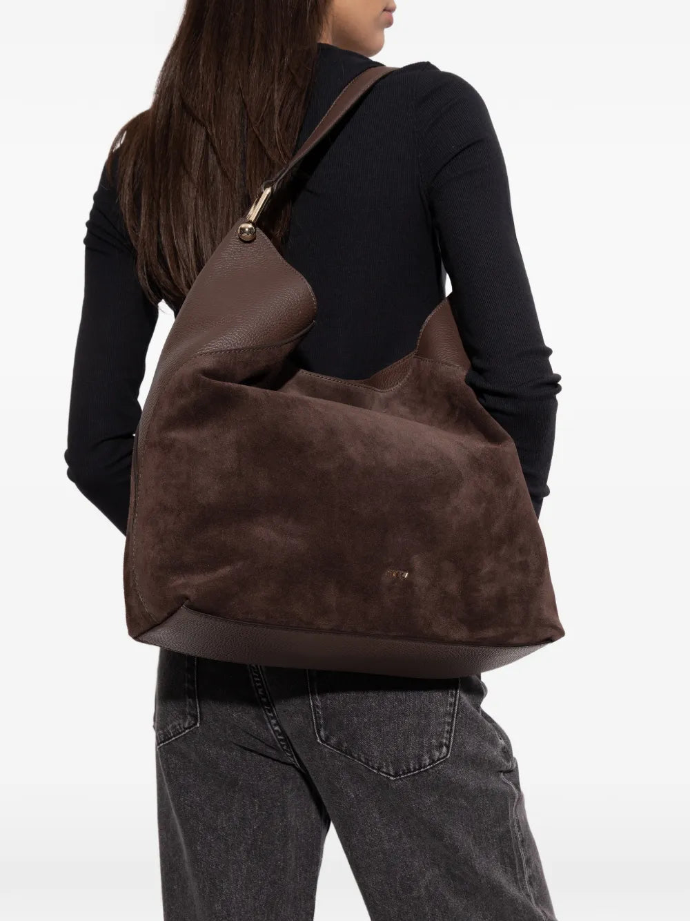 Furla Large Lara Suede Shoulder Bag