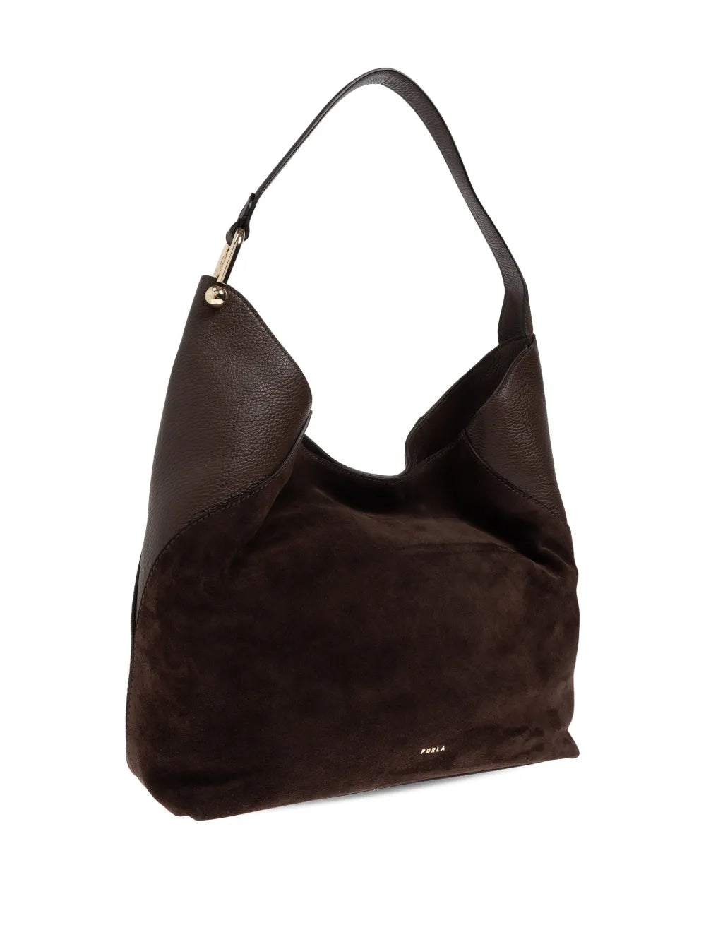 Furla Large Lara Suede Shoulder Bag