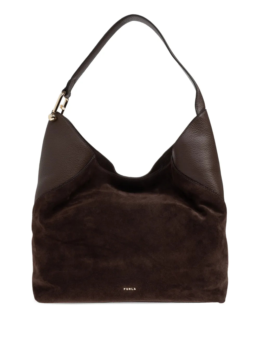 Furla Large Lara Suede Shoulder Bag