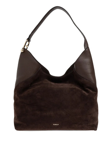 Furla Large Lara Suede Shoulder Bag