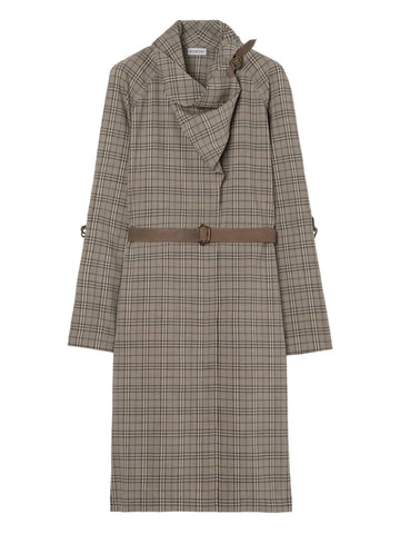 Burberry Scarf Collar Checked Mini Dress