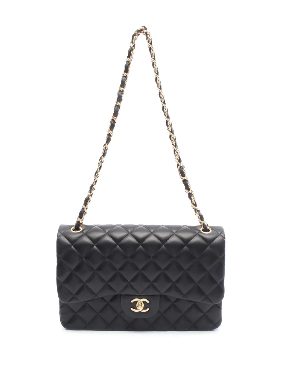 Chanel Pre Owned 2016 2017 Jumbo Classic Lambskin Double Flap Shoulder Bag