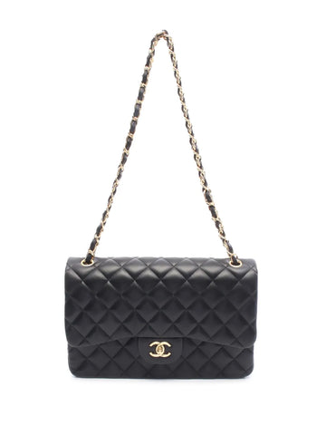 Chanel Pre Owned 2016 2017 Jumbo Classic Lambskin Double Flap Shoulder Bag