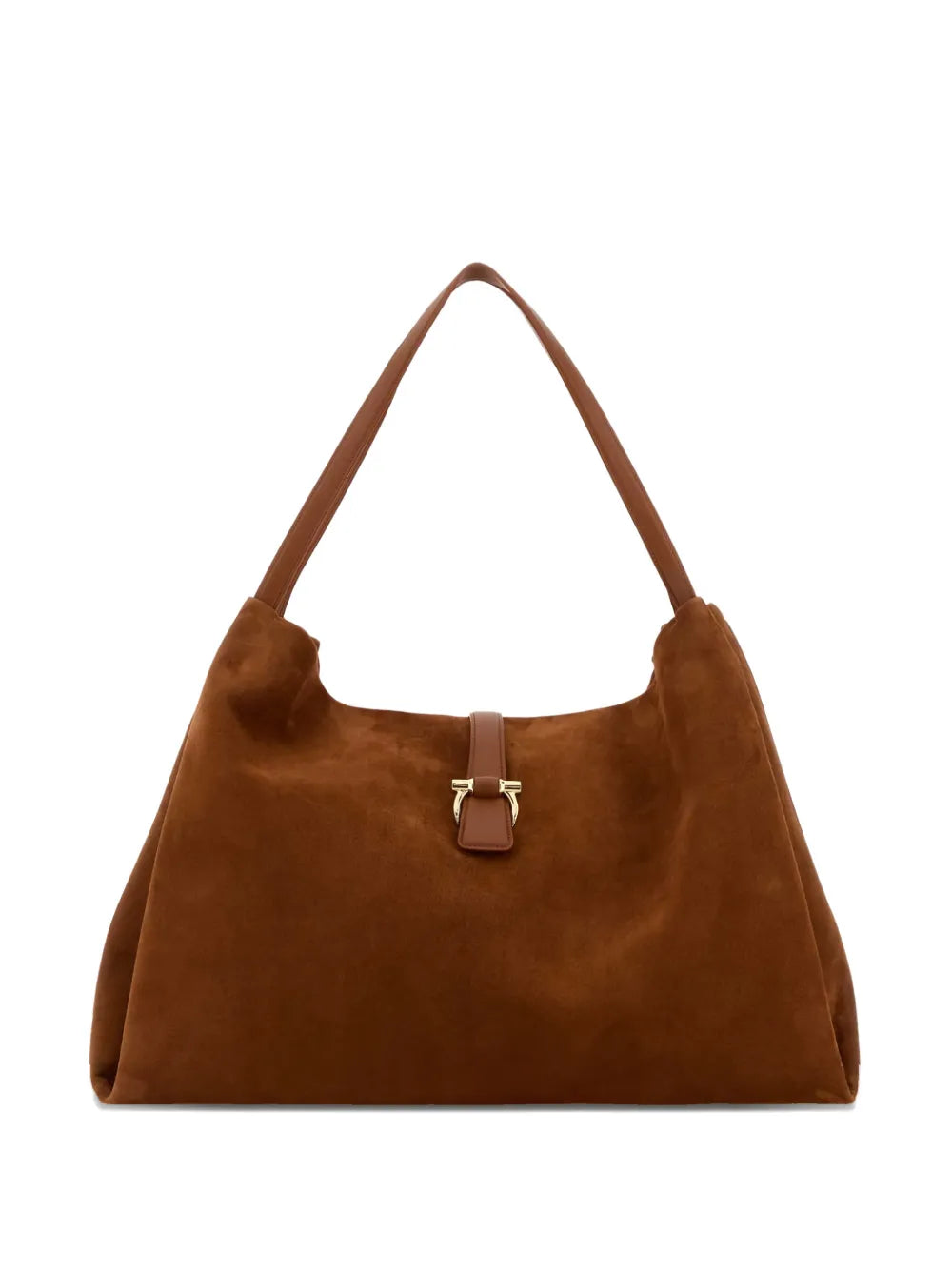 Ferragamo Gancini Detail Suede Shoulder Bag