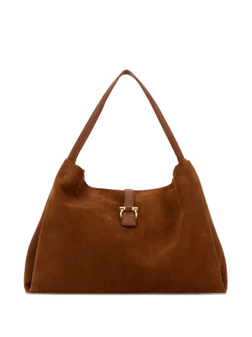 Ferragamo Gancini Detail Suede Shoulder Bag