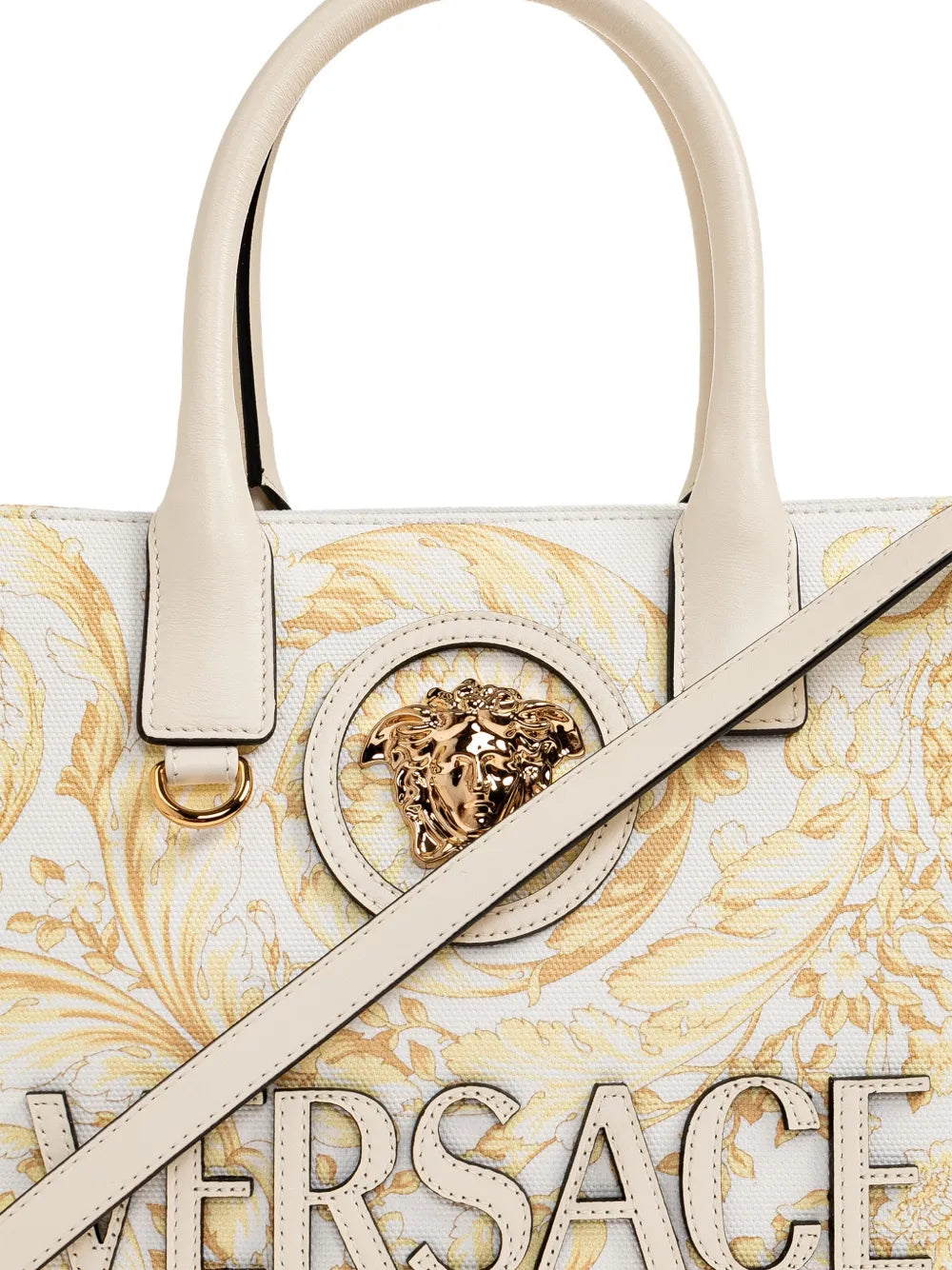 Versace Small La Medusa Printed Canvas Tote Bag