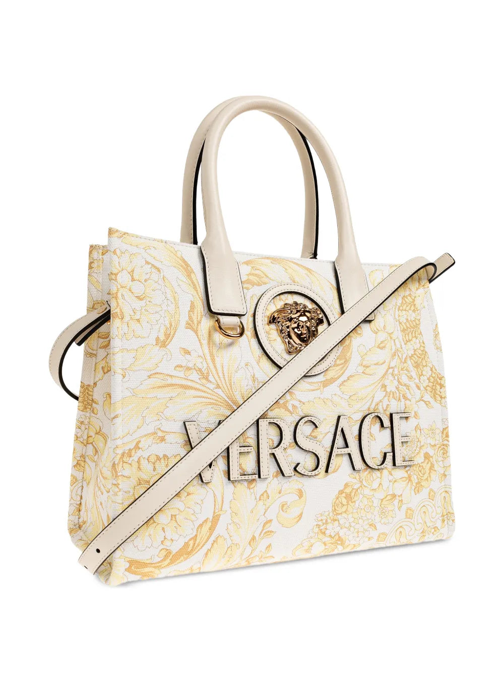 Versace Small La Medusa Printed Canvas Tote Bag