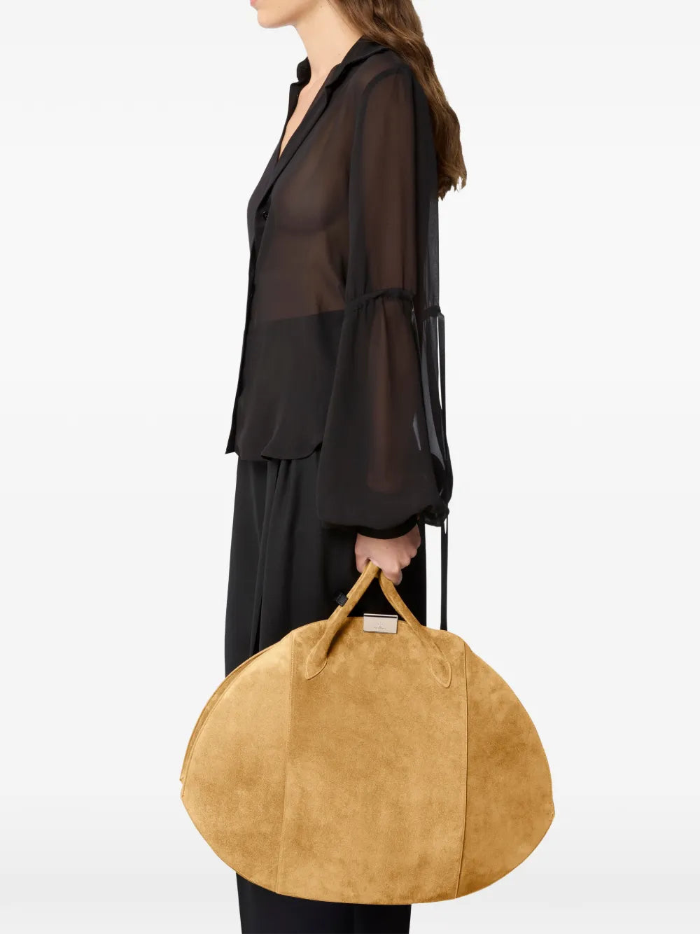 Nina Ricci Large Le Bal Suede Shoulder Bag