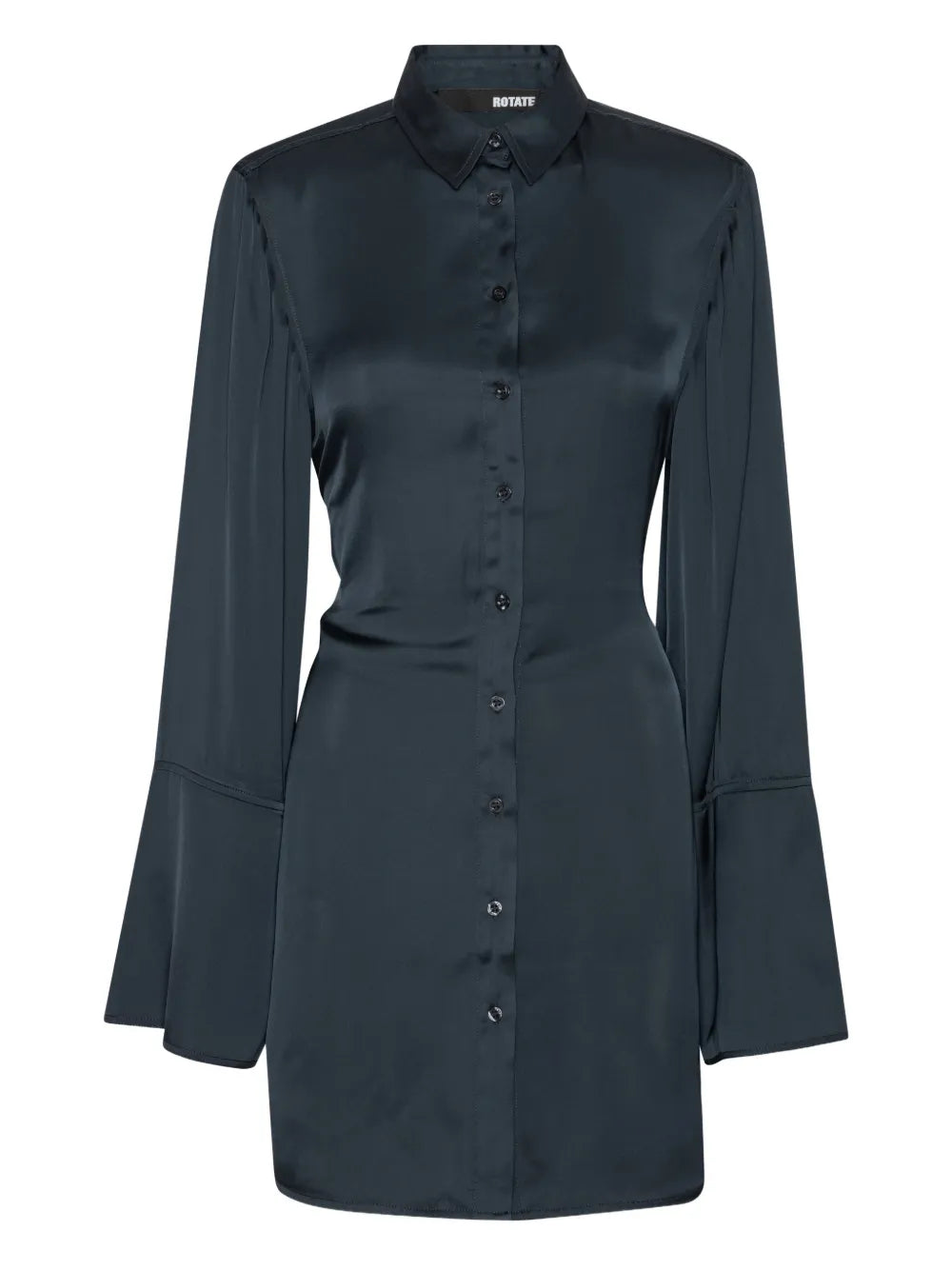 Rotate Birger Christensen Satin Tie Mini Shirt Dress